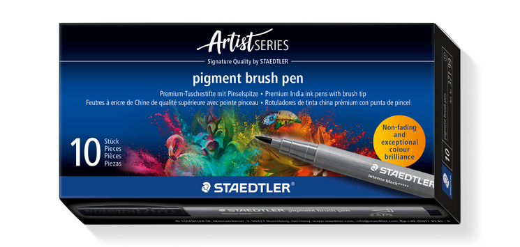 Feutre pinceau Staedtler PigmentArts 1mm noir intense