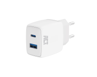 Chargeur ACT 20W 2 ports USB-A +USB-C blanc