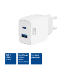 Chargeur ACT 20W 2 ports USB-A +USB-C blanc