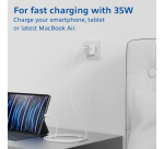 Chargeur ACT 35W 1 port USB-C blanc