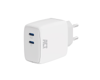 Chargeur ACT 65W 2 ports USB-C blanc