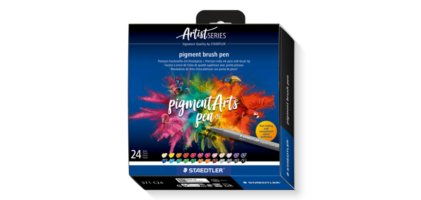 Staedtler PigmentArts brush pen set 24 colors