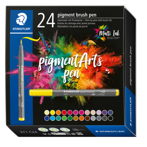 Brushpen Staedtler PigmentArts set à 24 kleuren