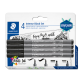 Feutre pinceau Staedtler PigmentArts noir intense set 4 largeurs de trait