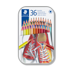 En_lapices de colores staedtler caja metalica de 36 unidades colores surtidos