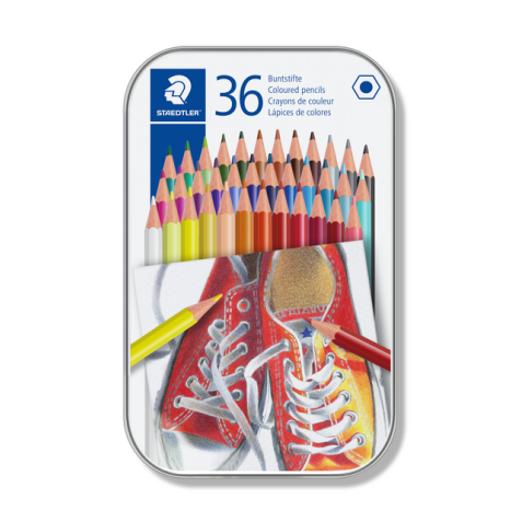 Crayon de couleur Staedtler 175 Hexagonal boîte 36 couleurs