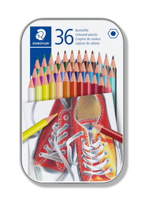 Crayon de couleur Staedtler 175 Hexagonal boîte 36 couleurs sur