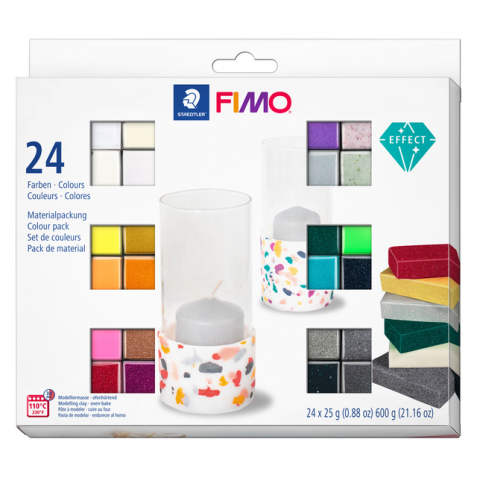 Klei Fimo  effect colour pak à 24 kleuren