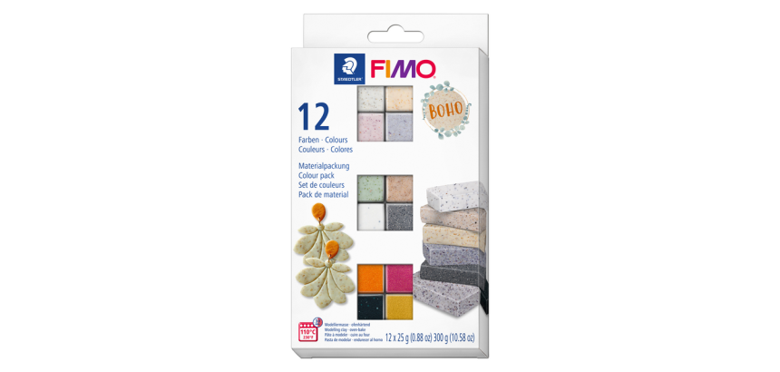 Pâte à modeler FIMO Effect Colour paquet 12 couleurs Boho