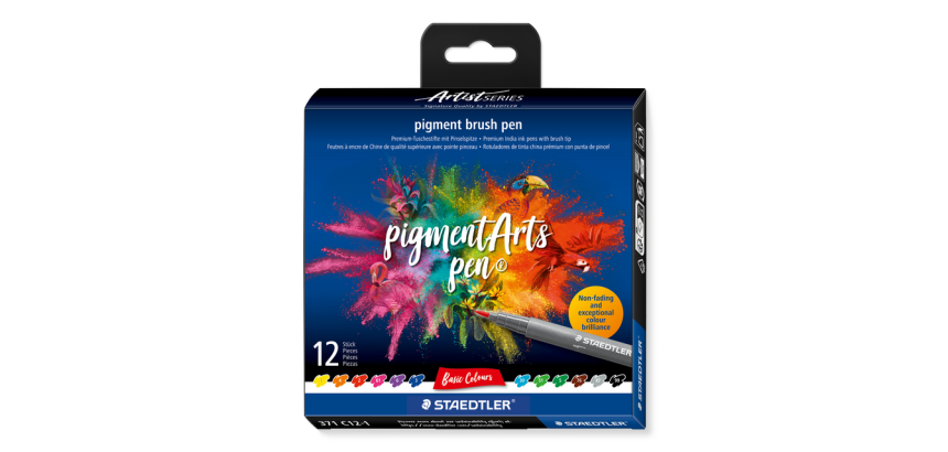 Feutre pinceau Staedtler Pigment Arts set 12 couleurs