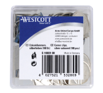 Attache-coins Westcott aluminium argenté boîte 100 pièces