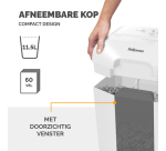 Destructeur Fellowes Powershred LX25 particules 4x37mm blanc