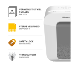 Destructeur Fellowes Powershred LX50 particules 4x37mm blanc