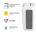 Destructeur Fellowes Powershred LX65 particules 4x40mm blanc