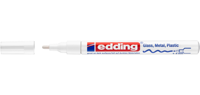 Marqueur peinture edding 751 à base d'huile ogive 1-2mm créatif blanc