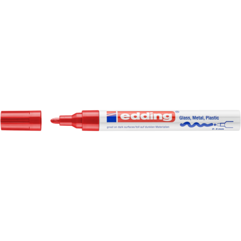 Viltstift edding 750 lakmarker creatief rond 2-4mm rood