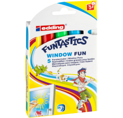Krijtstift edding 16-5 Funtastics window fun assorti doos à 5 stuks
