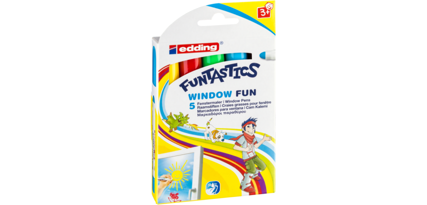 Marqueur craie edding 16-5 Funtatics Window Fun assorti boîte 5 pièces