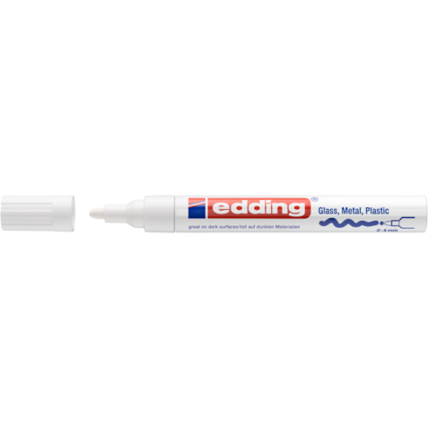 Viltstift edding 750 lakmarker creatief rond 2-4mm wit