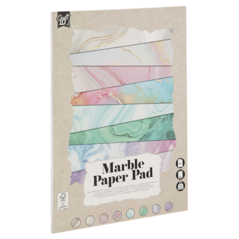 Carton Hobby CarftID A4 175g marbré 16 feuilles