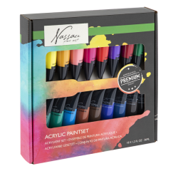Peinture acrylique Nassau fine art boîte 18 tubes de 36ml