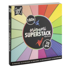 Origami CraftID 15x15cm 70g 180 feuilles couleurs assorti