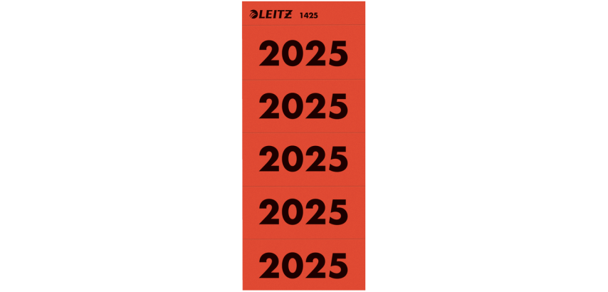 Rückenschild Leitz 2025 Rot 100 Stück