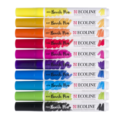 Brushpen Talens Ecoline set à 10 stuks primair