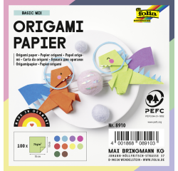 Papier Origma Folia 20x20cm transparent 42g 500 feuilles 10 couleurs