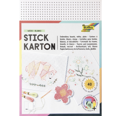 Carte à broder Folia 17,5x24,5cm 300g 40 feuilles blanc