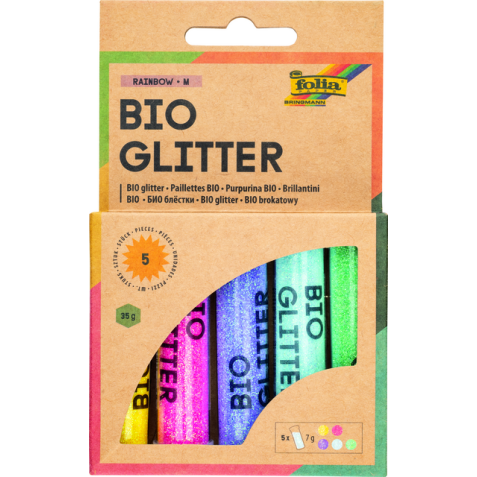 Glitterpoeder Bio Folia Rainbow 7gr 5 kleuren