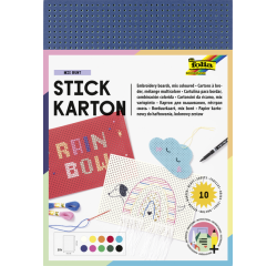Carte à broder Folia 17,5x24,5cm 300g 10 feuilles assorti