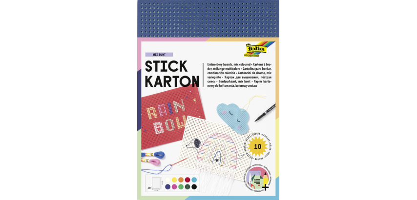Folia Embroidery Card 17.5x24.5cm 300g 10 assorted sheets