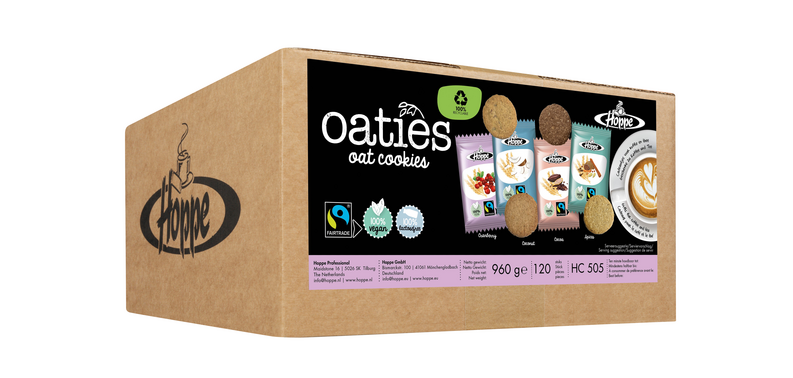 Biscuit d'avoine Hoppe Oatie Fairtrade Mélange 120 pièces