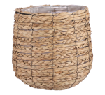 Light Brown Round Seagrass Planter Basket Mica Avalon 31x30cm