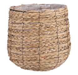 Plantenmand Mica Avalon zeegras rond lichbruin 31x30cm