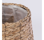 Light Brown Round Seagrass Planter Basket Mica Avalon 31x30cm