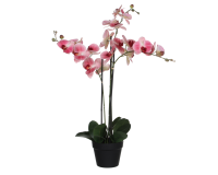 Plante artifielle Mica Orchidée Phalaenopsis rose Pot plastique 79x51cm