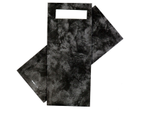 Pochette à couvert IEZZY 190x85mm noir marbré avec serviette blanche 500 pièces