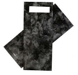 Pochette à couvert IEZZY 190x85mm noir marbré avec serviette blanche 500 pièces