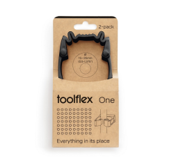 Wandhouder Toolflex One 2 klemmen met adapter ø 15/35 mm zwart