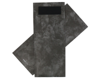 Pochette à couverts IEZZY 190x85mm anthracite marbré serviette noire 500pcs