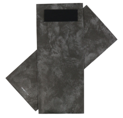 Pochette à couverts IEZZY 190x85mm anthracite marbré serviette noire 500pcs