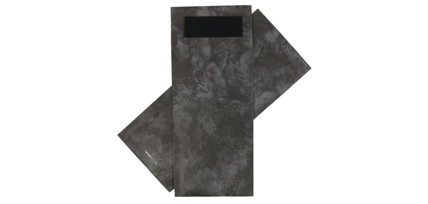 Pochette à couverts IEZZY 190x85mm anthracite marbré serviette noire 500pcs