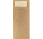 Pochette à couvert IEZZY 190x85mm kraft avec serviette recyclée 500 pièces