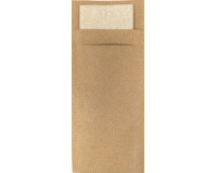 Pochette à couvert IEZZY 190x85mm kraft avec serviette recyclée 500 pièces