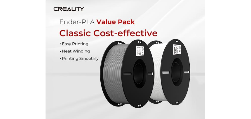 Filament 3D Creality PLA 1.75mm blanc + gris 1kg