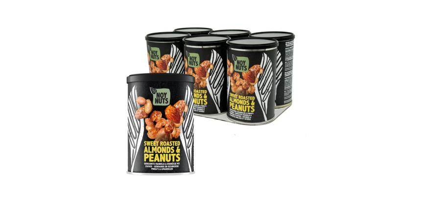 Cacahuètes NoyNuts sucrées et grillées avec des amandes boîte 135g