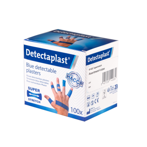 Pansement textile élastique Detectaplast bleu assorti