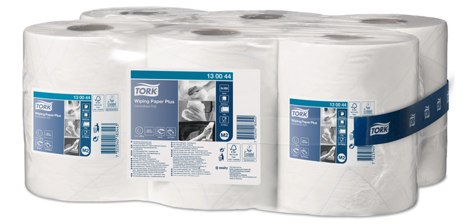 Poetspapier Tork M2 Plus Premium 2-laags 125m wit 130044